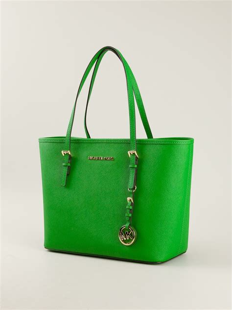 michael kors green tote bag